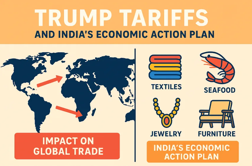 2025 Trump Tariff and India’s Economic Action Plan Infographic