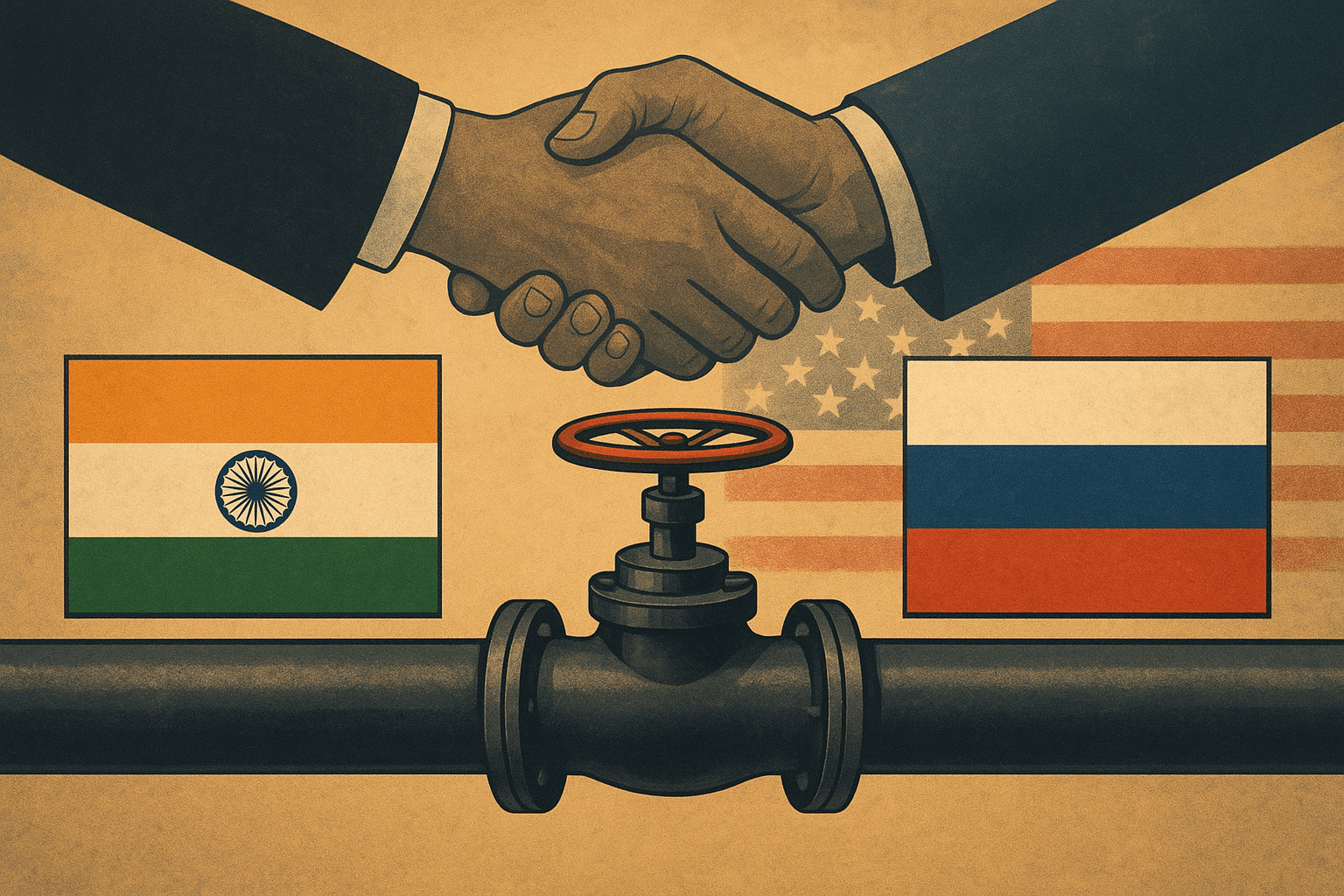2025 India-Russia Energy Ties Amid US Tension Illustration