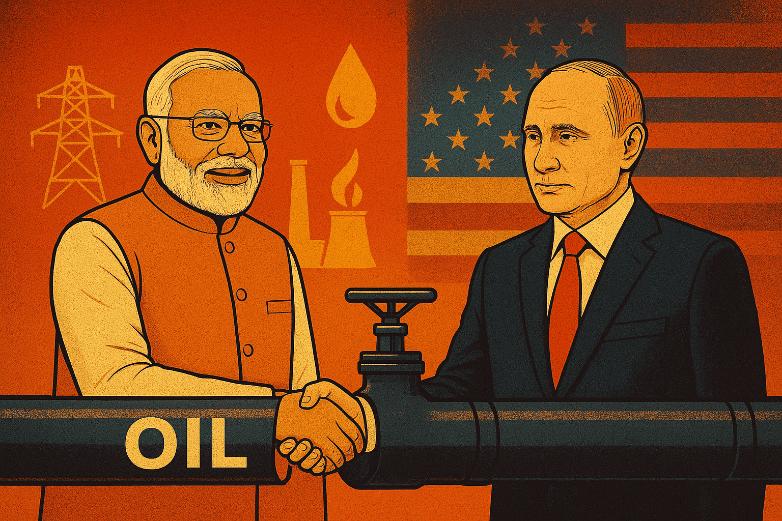 2025 Modi-Putin Energy Alliance Amid US Tensions Illustration