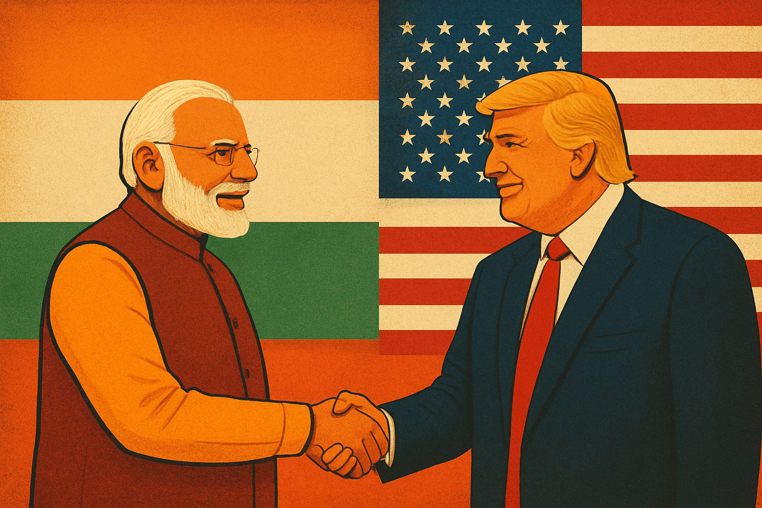 2025 Modi Trump Handshake Symbolizing India-US Thaw