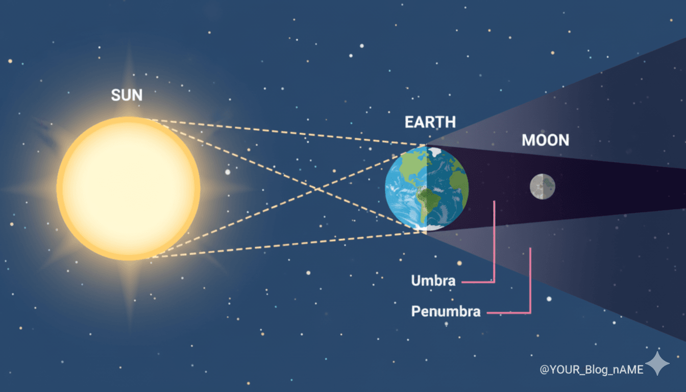 2025 Chandra Grahan Blood Moon Eclipse Illustration